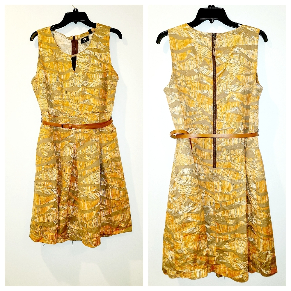 Amber Sun Sleeveless Belted Dress Sz 14